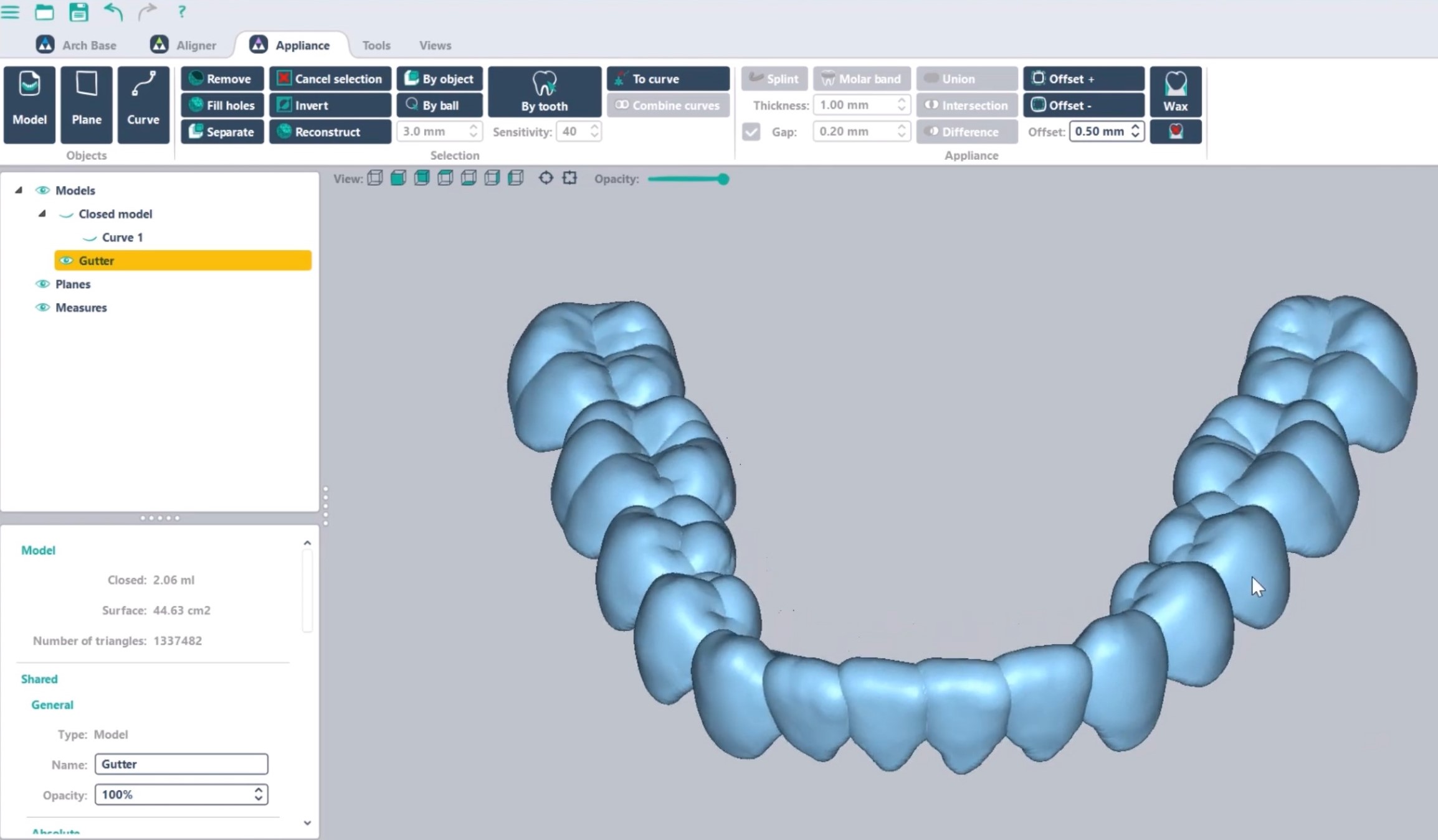 Gouttières de bruxisme contention modèle dentaire 3D Arch Base DeltaFace